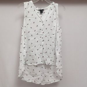 H&M Size 8 Bird Sleeveless Blouse